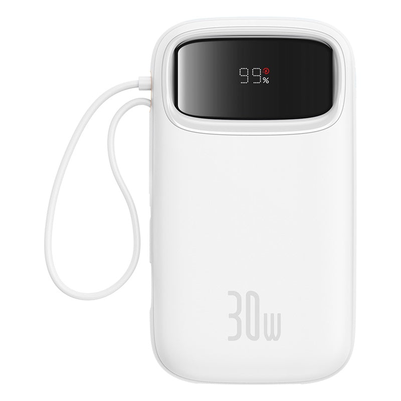 Powerbanka Baseus Qpow2 20000mAh, 30W, s kabelem USB-C bílá