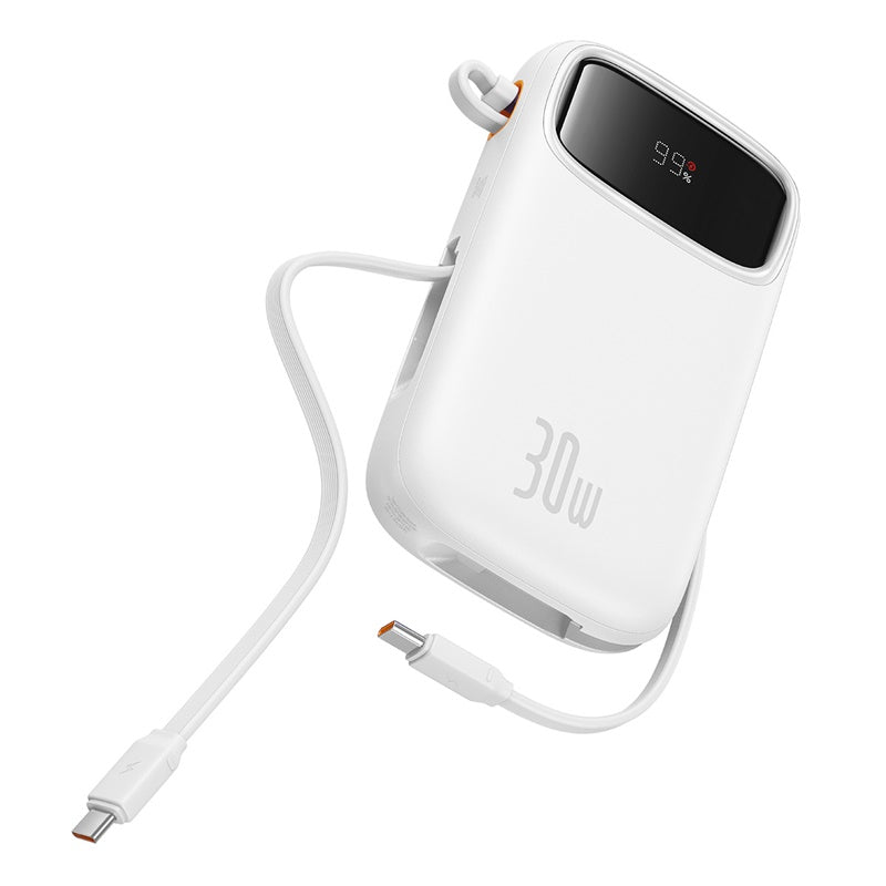 Powerbanka Baseus Qpow2 20000mAh, 30W, s kabelem USB-C bílá