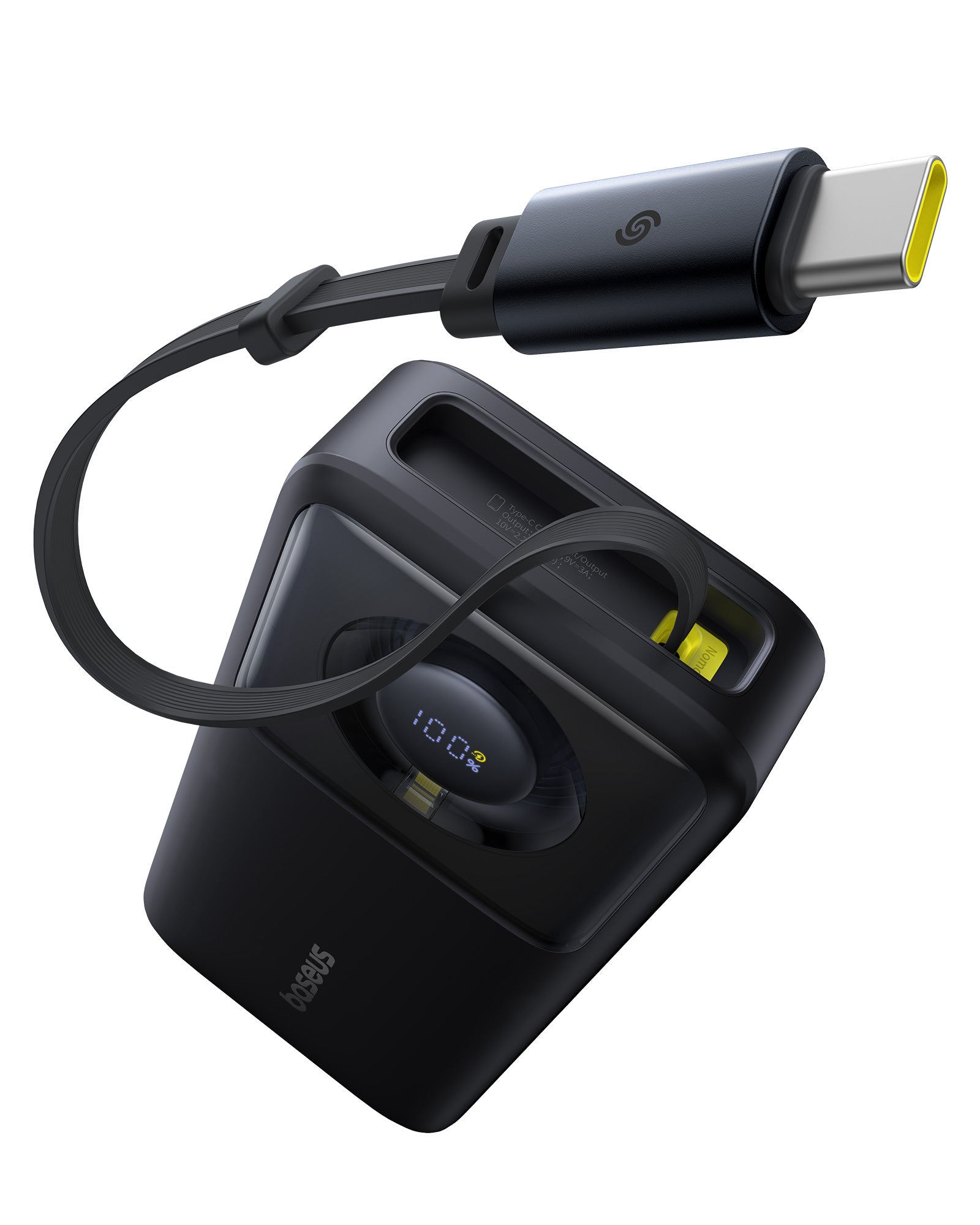 Powerbanka Baseus Free2Pull 20000mAh, 65W, s kabelem USB-C černá