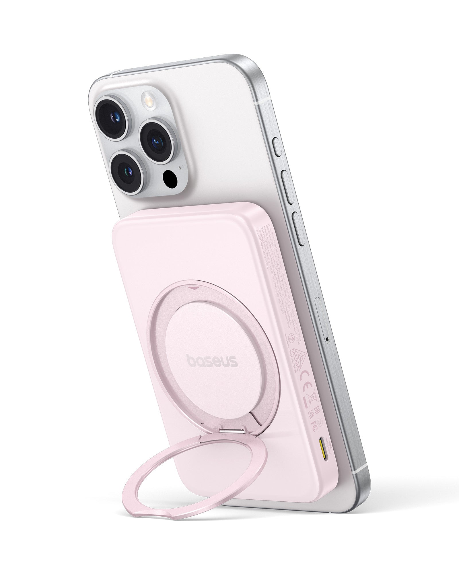 Bezdrátová powerbanka Baseus PicoGo Qi2 5000mAh, 20W růžová