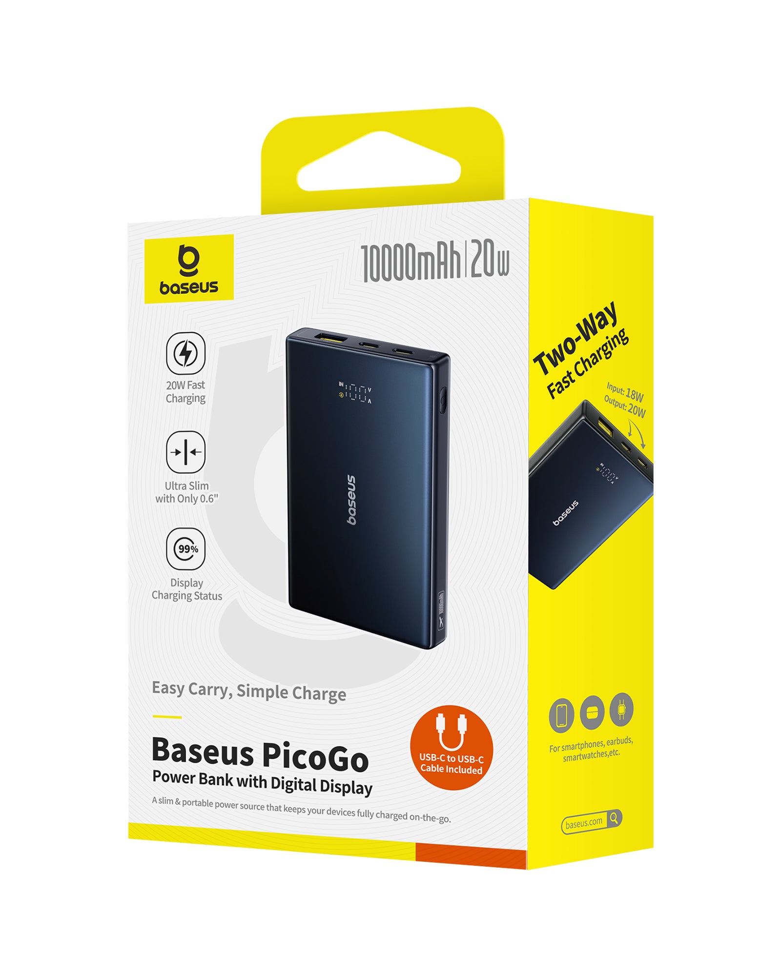 Powerbanka Baseus PicoGo 10000mAh, 20W černá