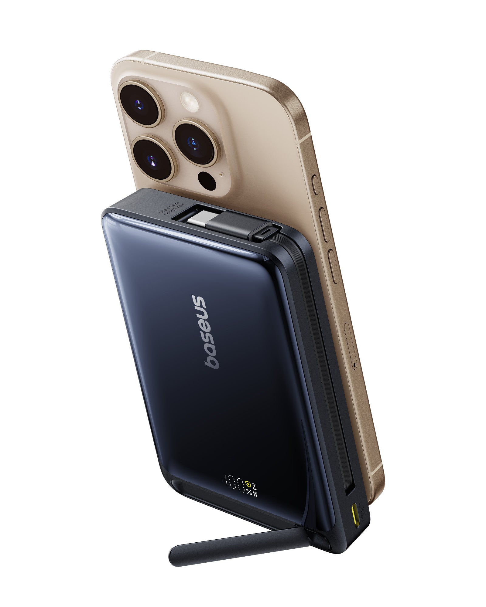 Powerbanka Baseus Nomos Qi2 10000mAh, 45W, s kabelem USB-C černá