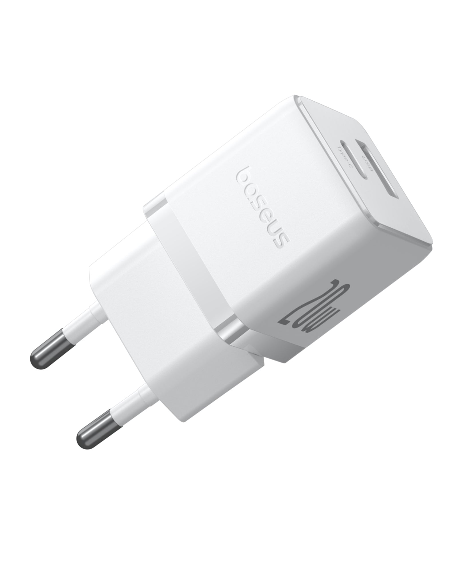 Nabíječka do sítě Baseus Palm 20W, 1xUSB, 1xUSB-C bílá