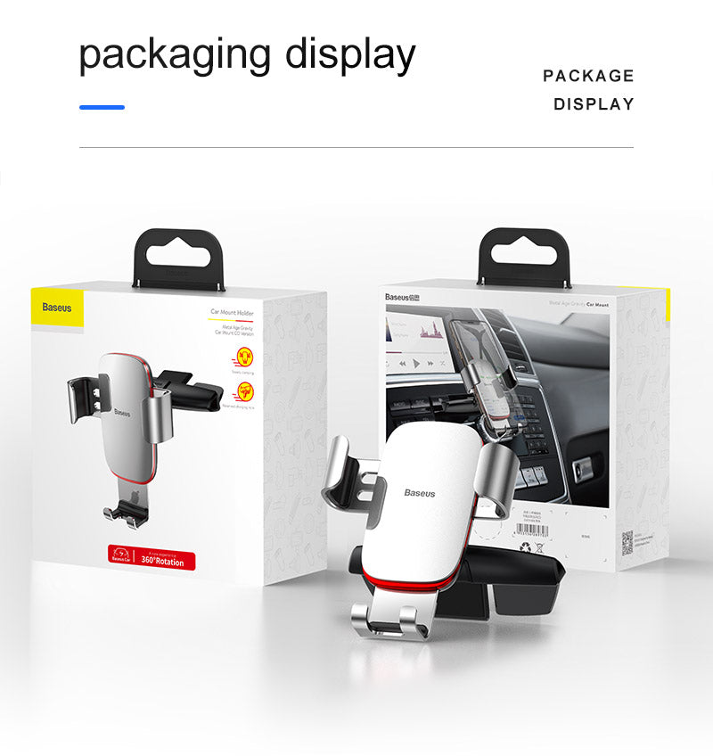 Držák do auta Baseus Metal Age Gravity do CD mechaniky šedý