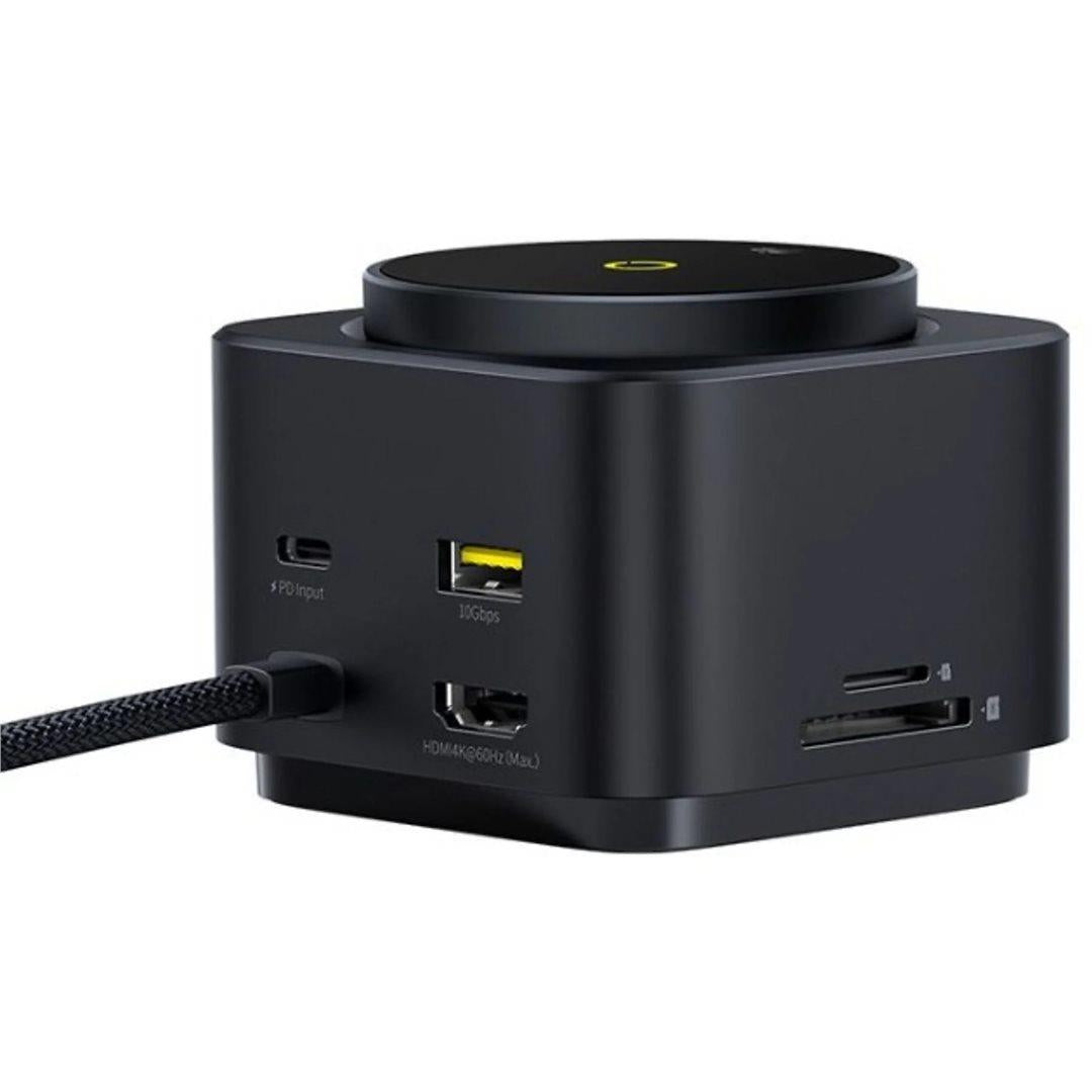 Dokovací stanice 7v1 Baseus MagPro 100W/15W Qi2, 2xUSB-C, 2xUSB, 1xHDMI, SD/microSD slot černá