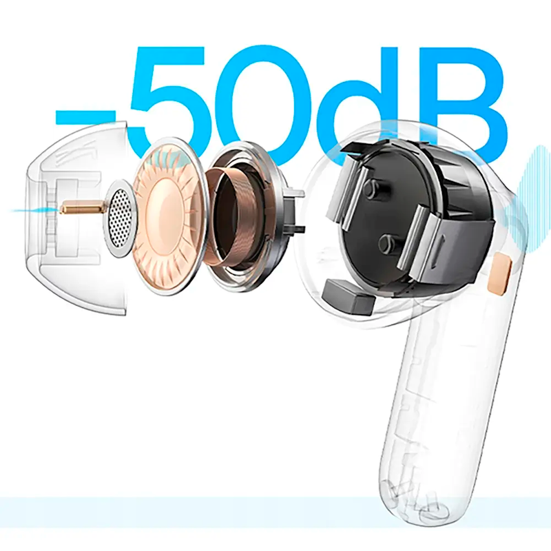 Baseus Bass BP1 Pro bílá - Adaptive ANC -50dB technologie