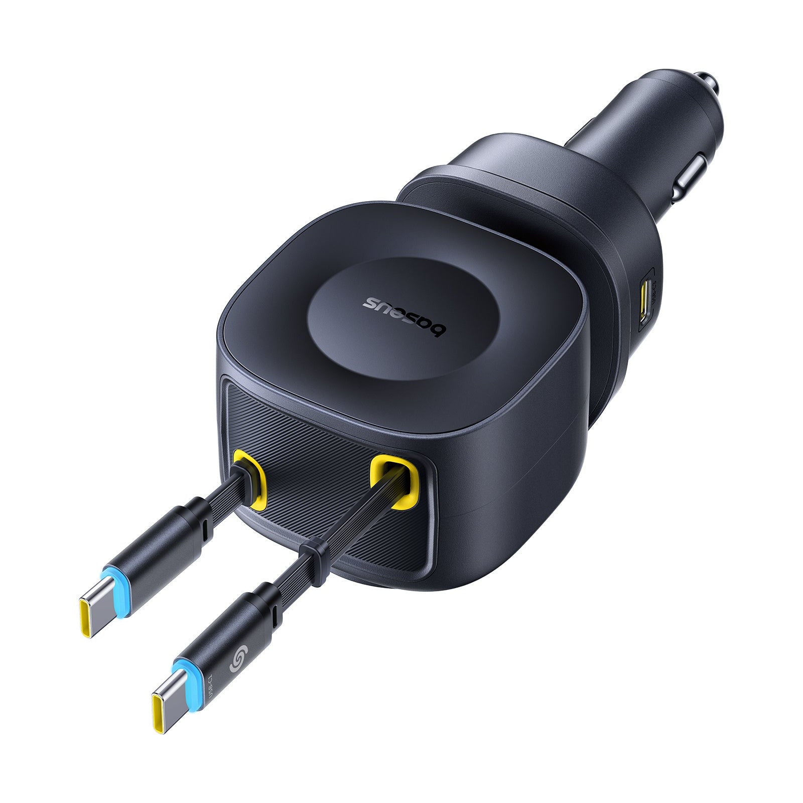 Zatahovací Nabíječka do auta Baseus PrimeTrip VR2 Max 100W s navíjecími kabely 2x USB-C, 1xUSB-C, 1x USB