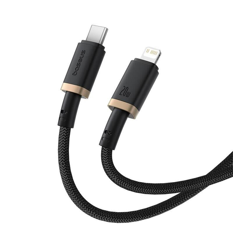 Kabel Baseus Dura USB-C/Lightning 2m 20W černo zlatý