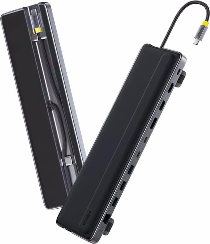 Dokovací stanice 12v1 Baseus EliteJoy EH3 100W 3xUSB-C, 3xUSB, 2xHDMI, 1xDP, 1xRJ45, SD slot šedá