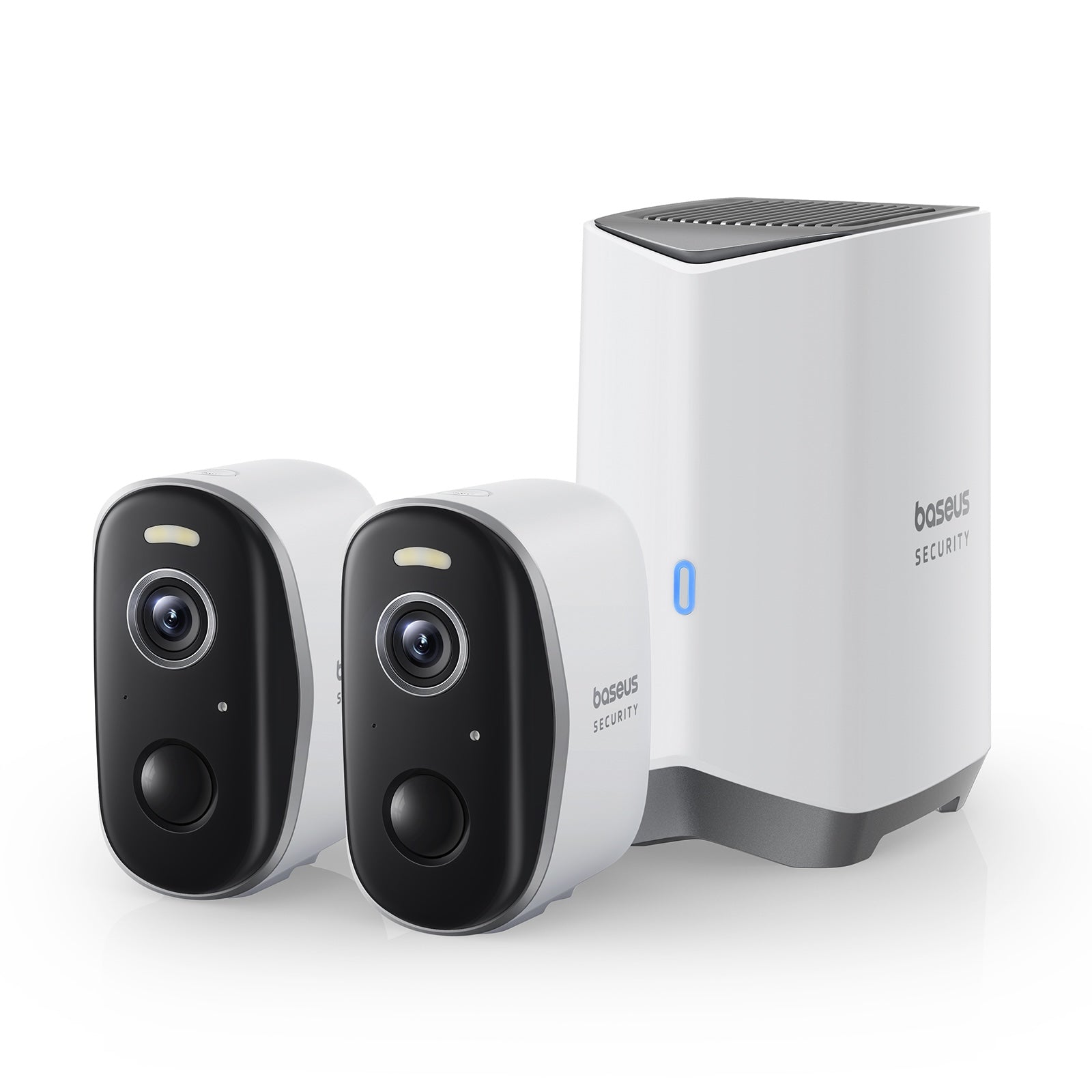 Venkovní kamera Baseus Security N1 Plus 2K (sada 2ks+centrální stanice) bílá