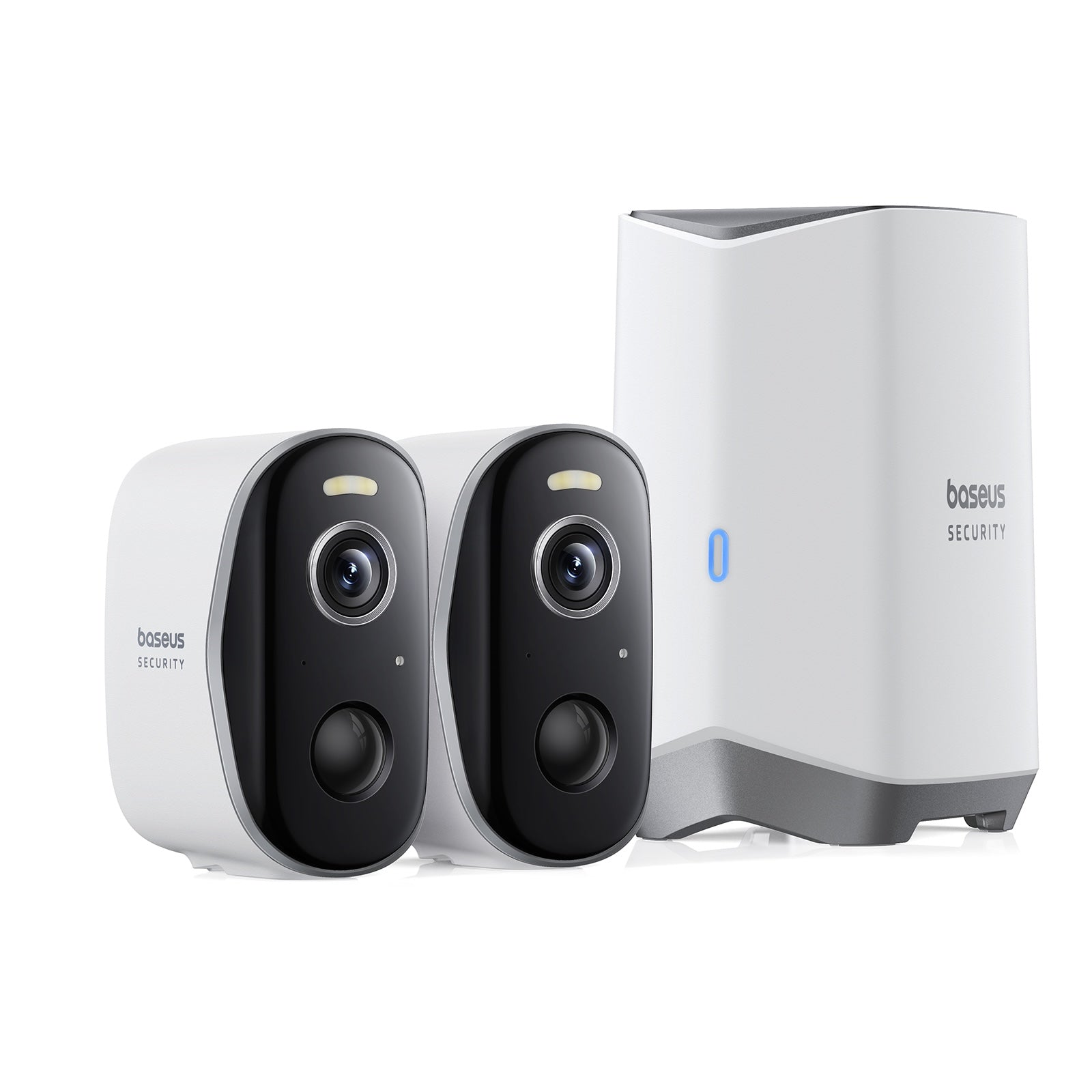 Venkovní kamera Baseus Security N1 Plus 2K (sada 2ks+centrální stanice) bílá