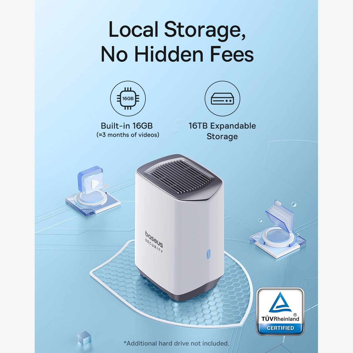 Venkovní kamera Baseus Security N1 Plus 2K (sada 2ks+centrální stanice) bílá