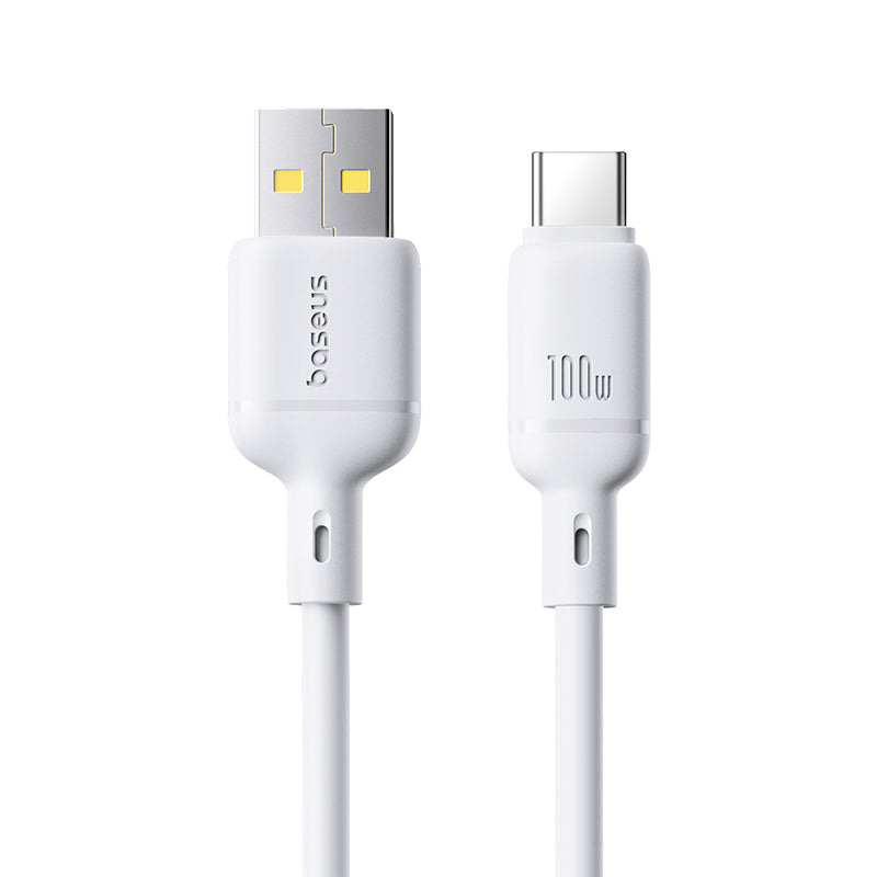 Kabel Baseus Silky USB/USB-C 1m 100W bílý
