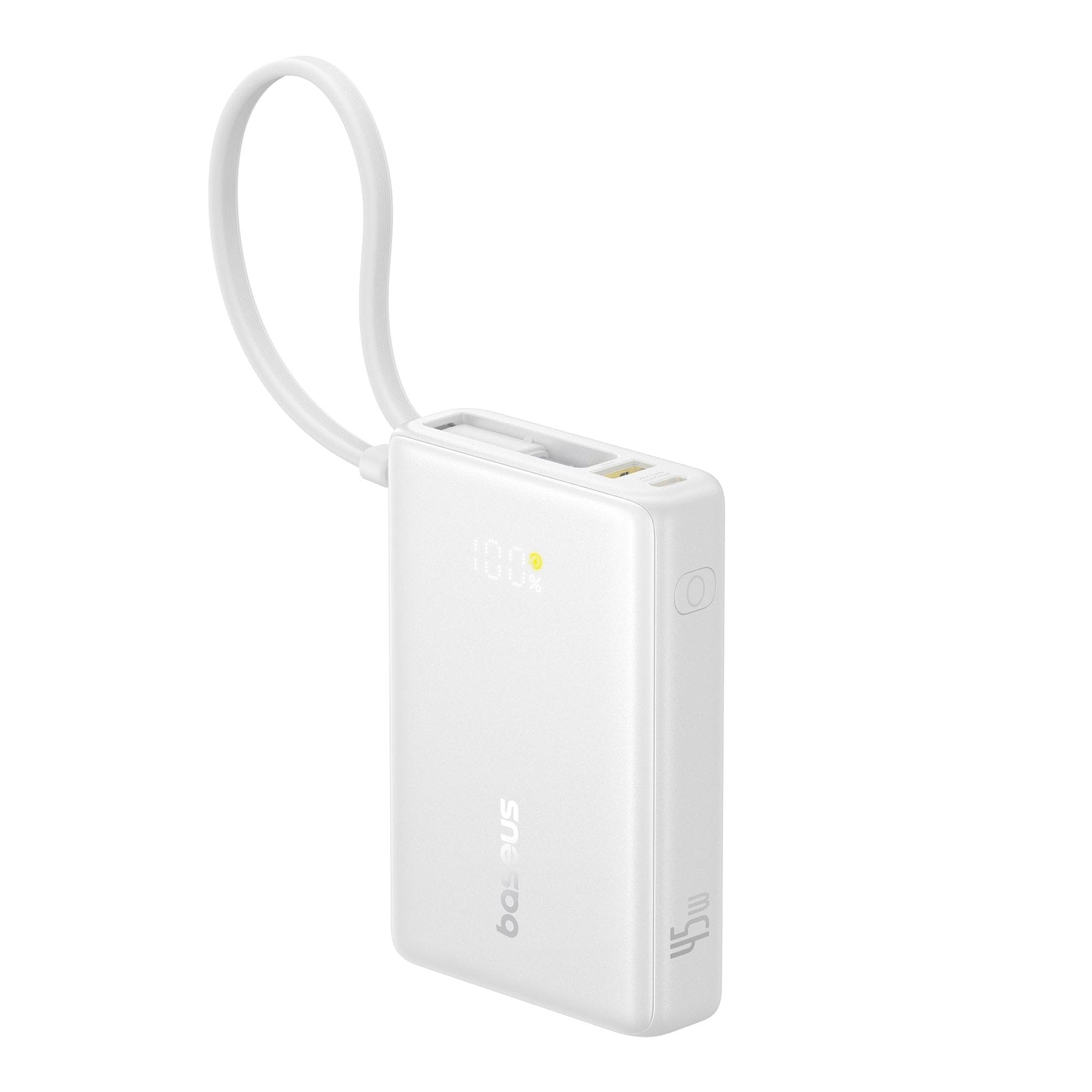 Powerbanka Baseus PicoGo 10000mAh, 45W, s kabelem USB-C bílá