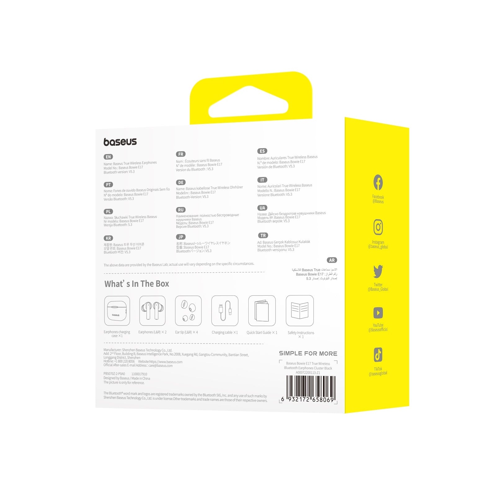 Bluetooth sluchátka Baseus Bowie E17 černá