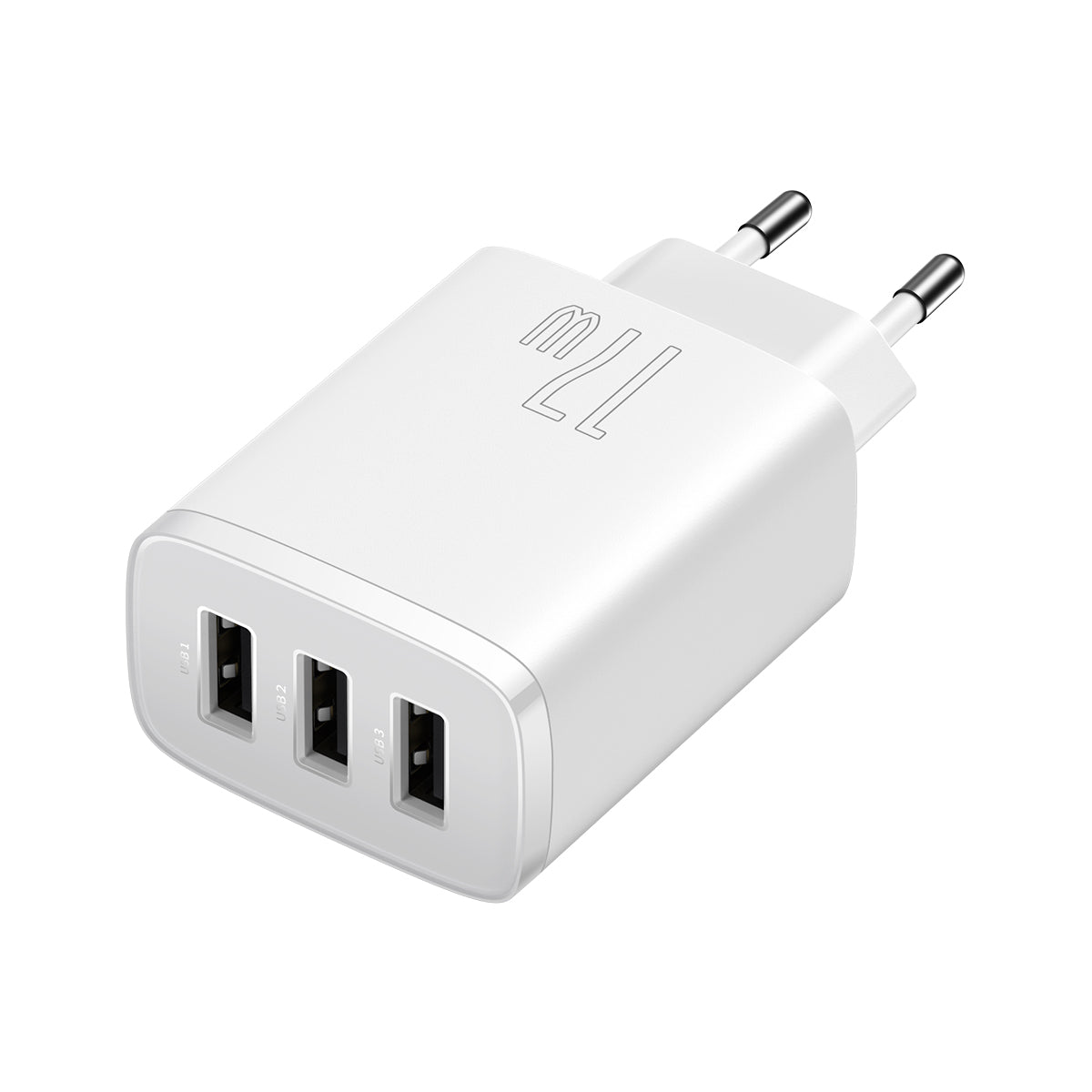 Nabíječka do sítě Baseus Compact 17W, 3xUSB bílá