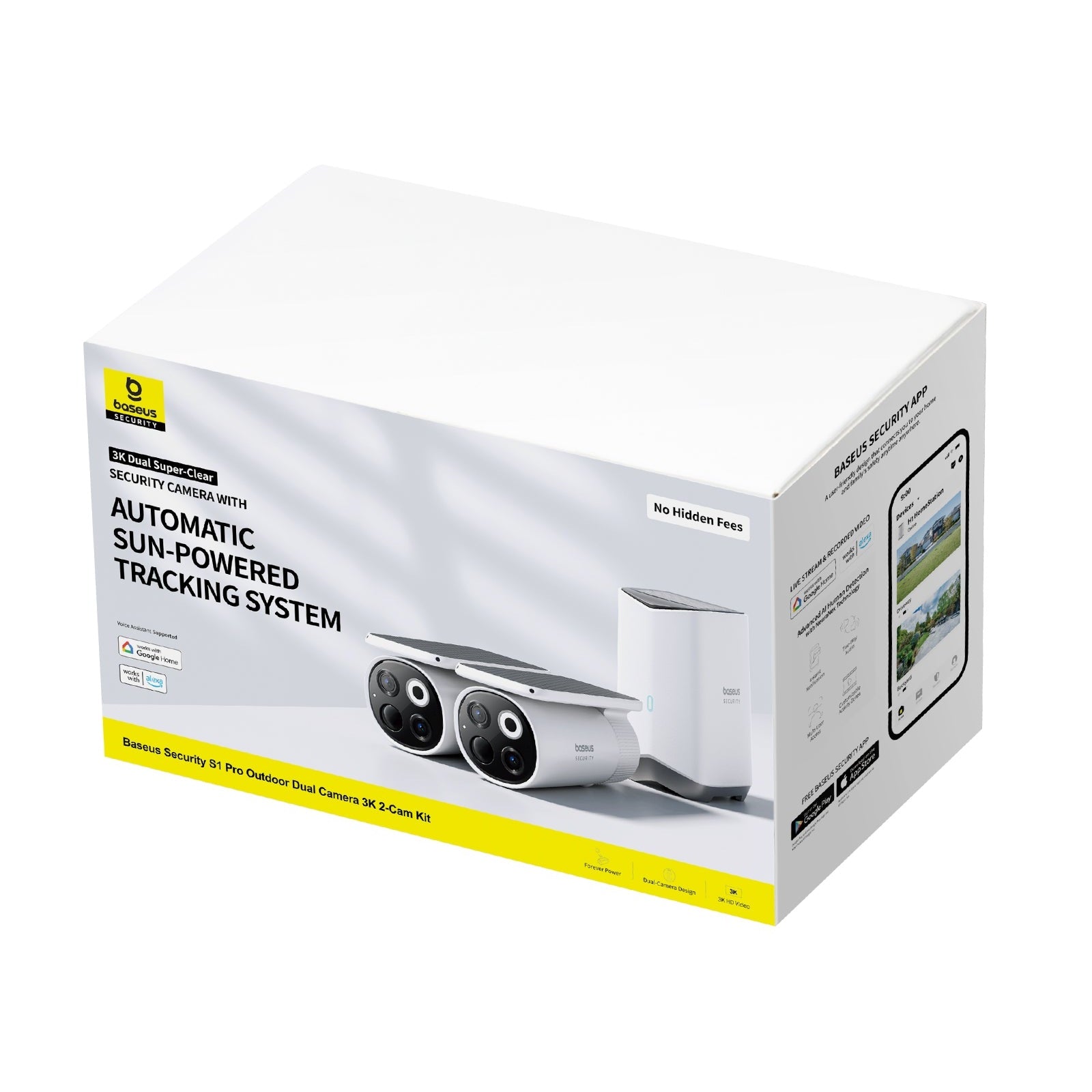 Venkovní kamera Baseus Security S1 Pro 3K (sada 2ks+centrální stanice) bílá