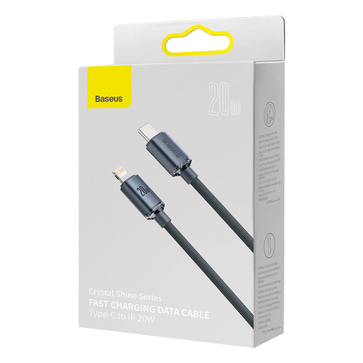 Kabel Baseus Crystal Shine USB-C/Lightning 2m 20W černý