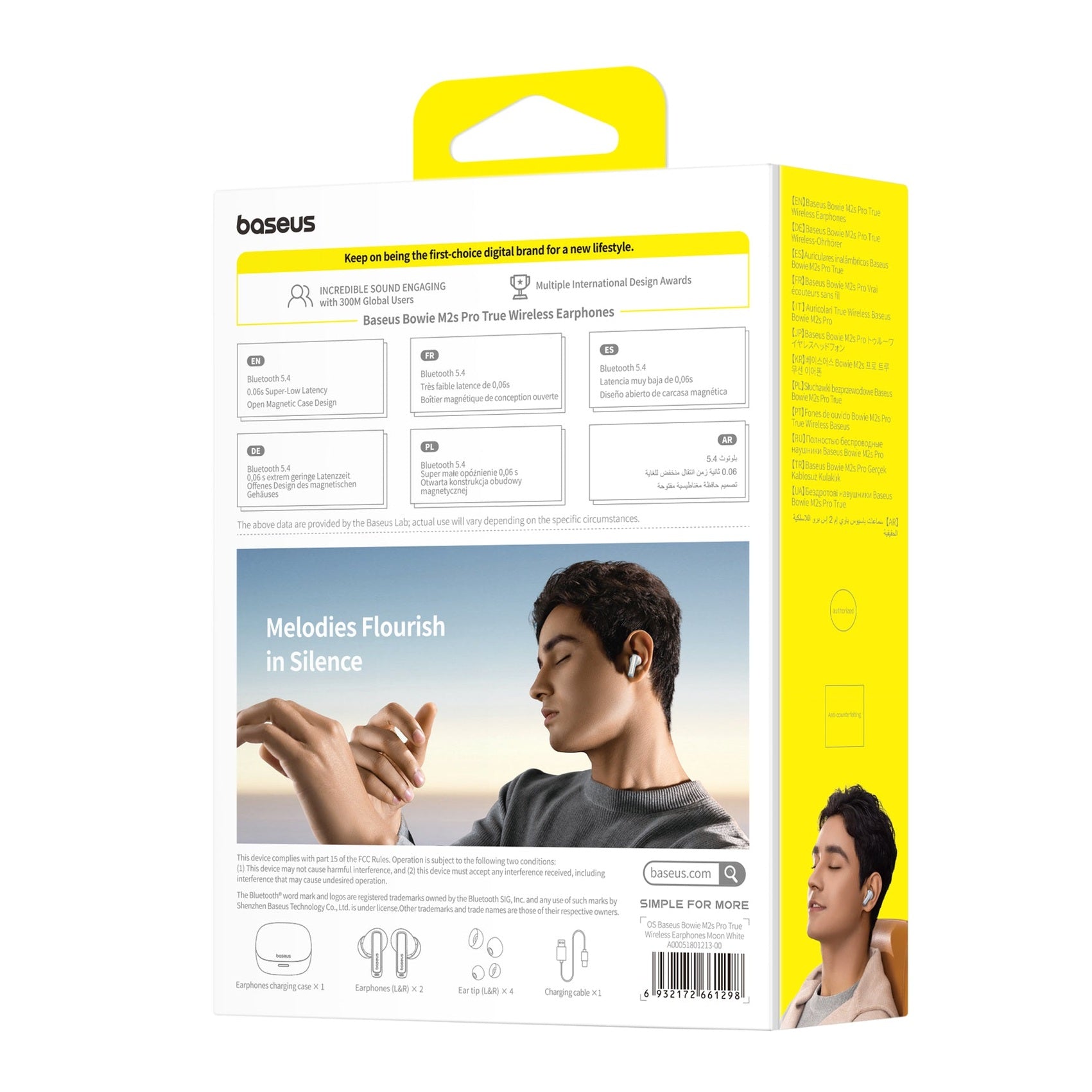 Bluetooth sluchátka Baseus Bowie M2s Pro bílá