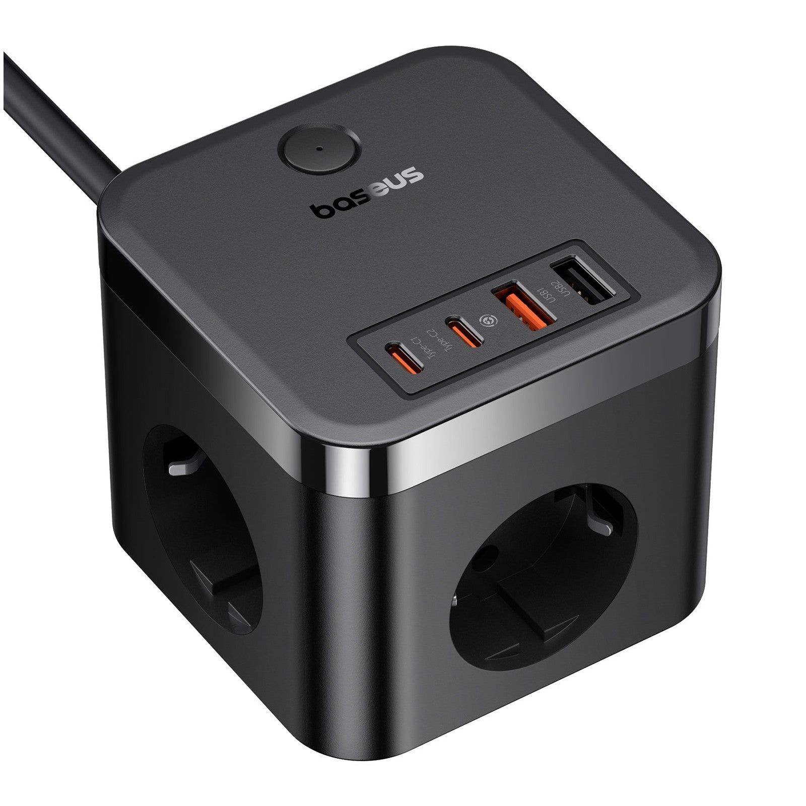 Nabíjecí stanice Baseus PowerCombo Cube 30W 3xzásuvka, 2xUSB, 2xUSB-C černá