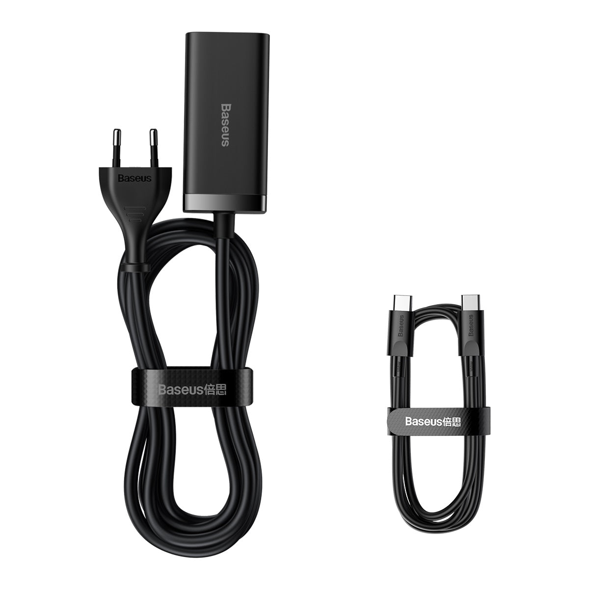 Nabíječka do sítě Baseus GaN3 100W, 2xUSB, 2xUSB-C černá