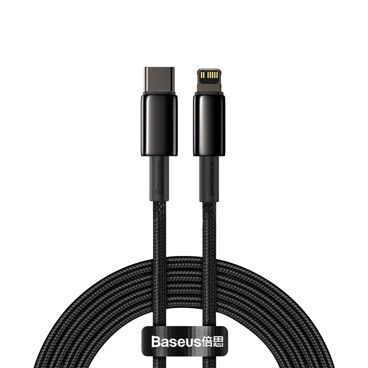 Kabel Baseus Tungsten Gold USB-C/Lightning 2m 20W černý