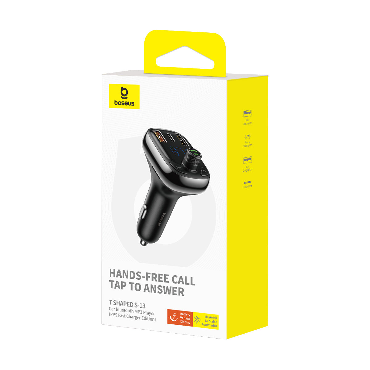 FM vysílač Baseus S13 ve tvaru T černý