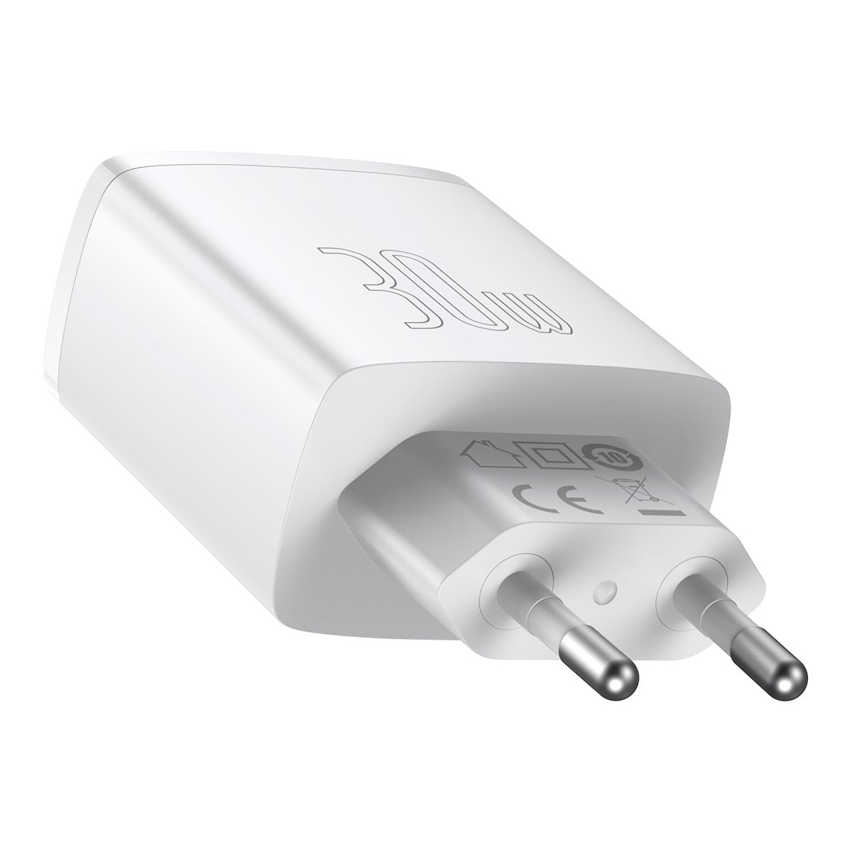 Nabíječka do sítě Baseus Compact 30W, 2xUSB, 1xUSB-C bílá