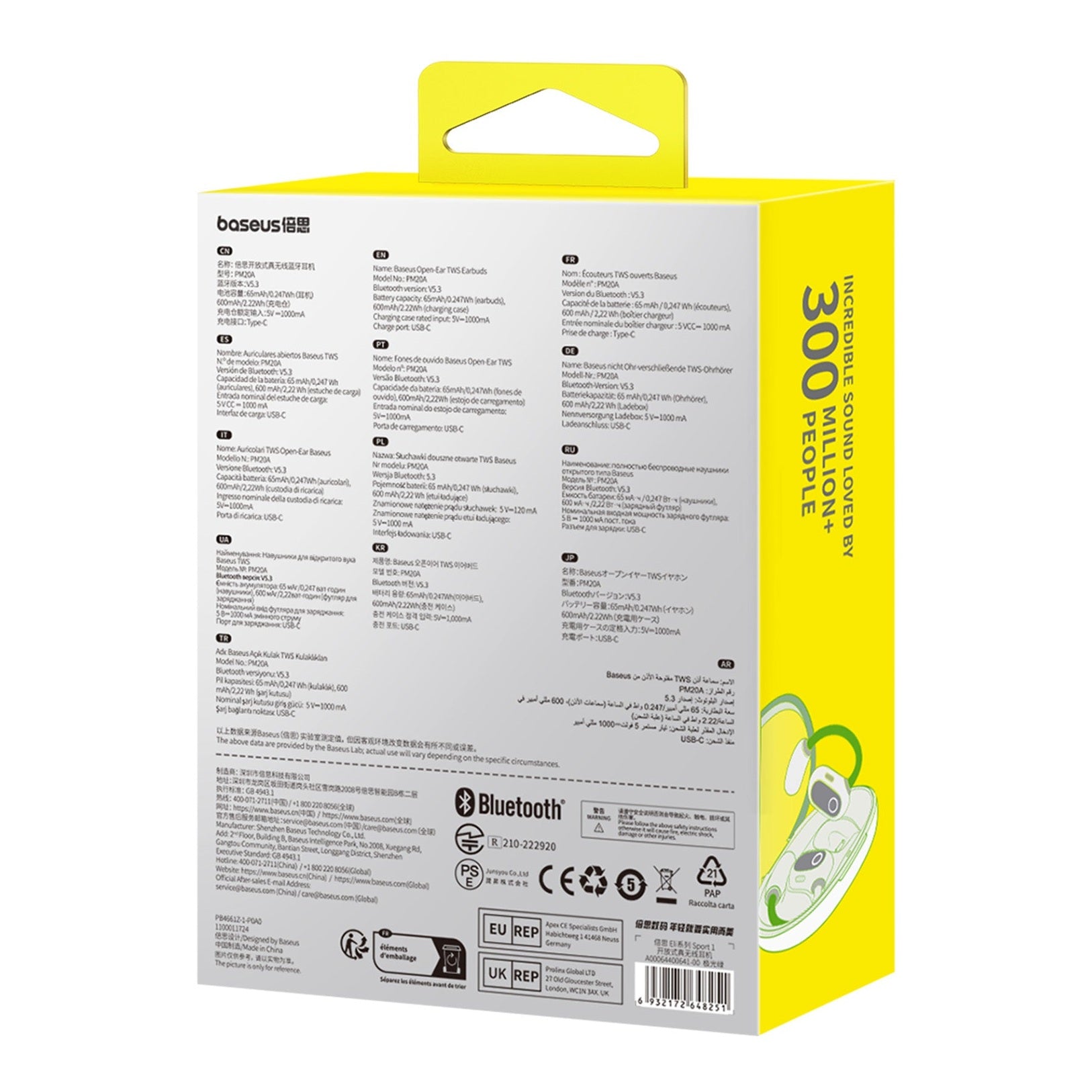 Bluetooth sluchátka Baseus Eli Sport 1 Open-Ear zelená