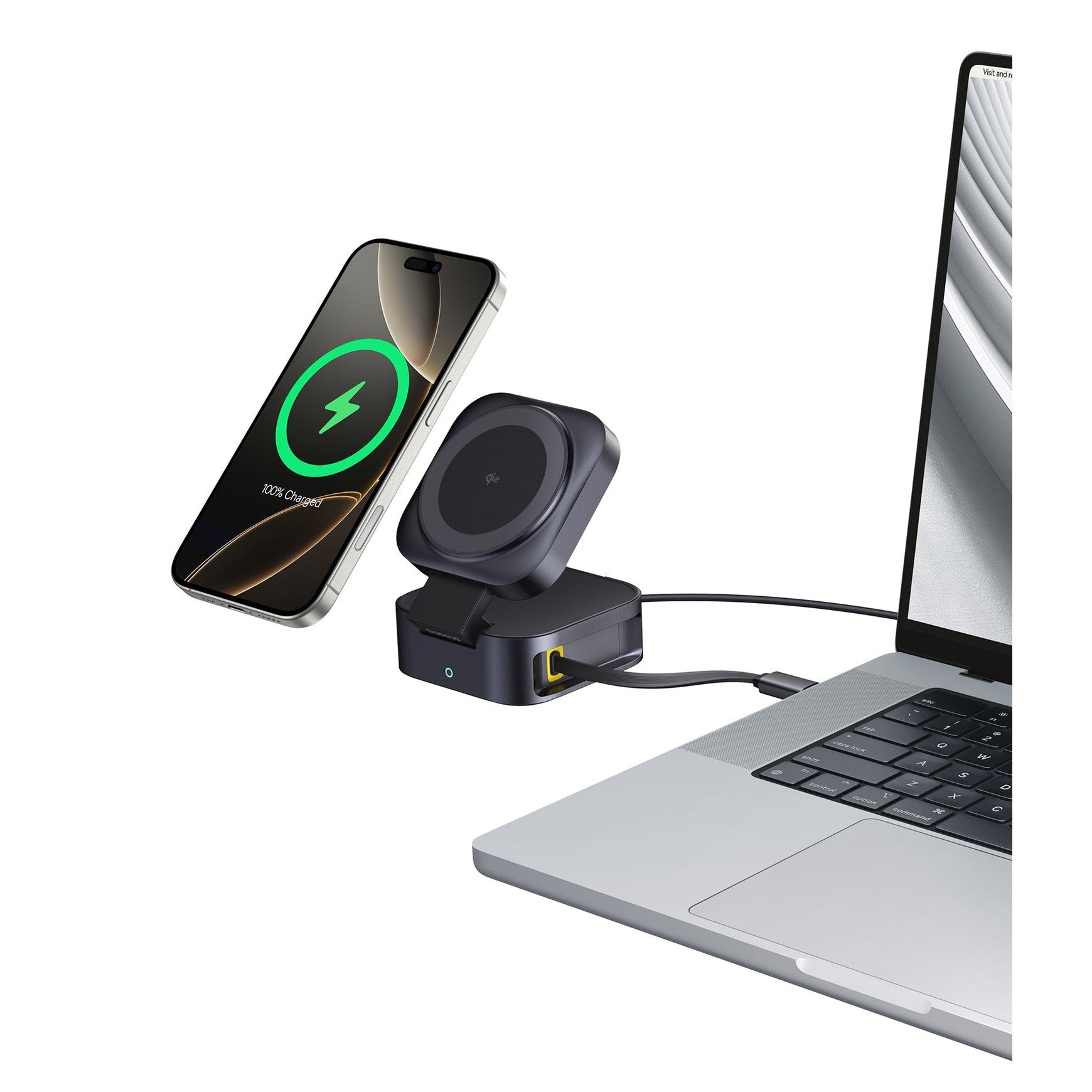 Bezdrátová nabíječka 2v1 Baseus PicoGo Series Qi2 67W kompatibilní s MagSafe černá