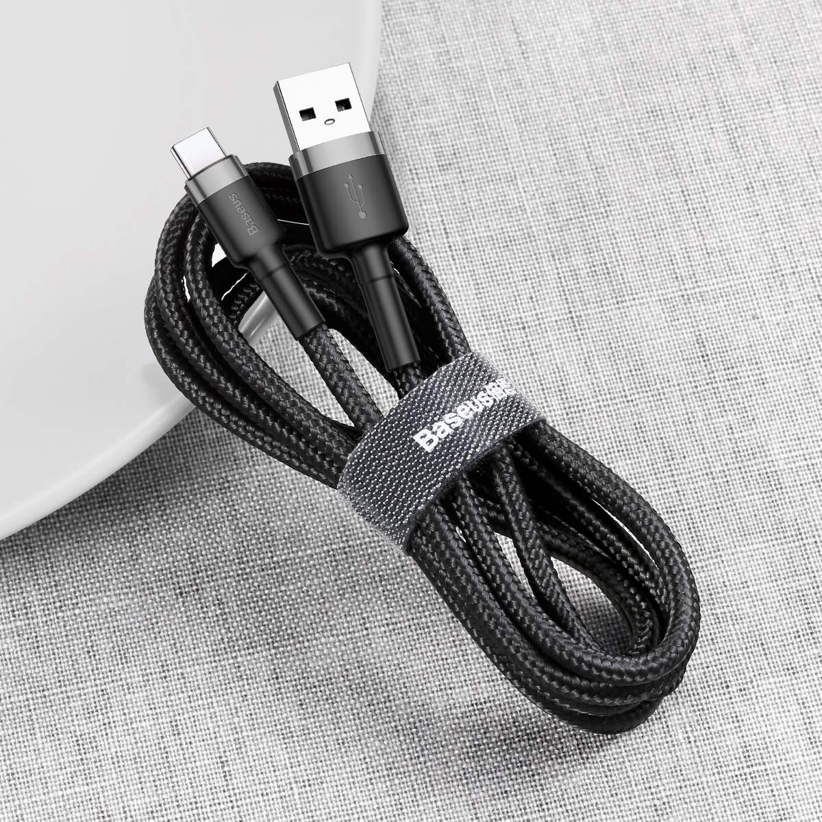 Kabel Baseus Cafule USB/USB-C 1m 3A šedo-černý
