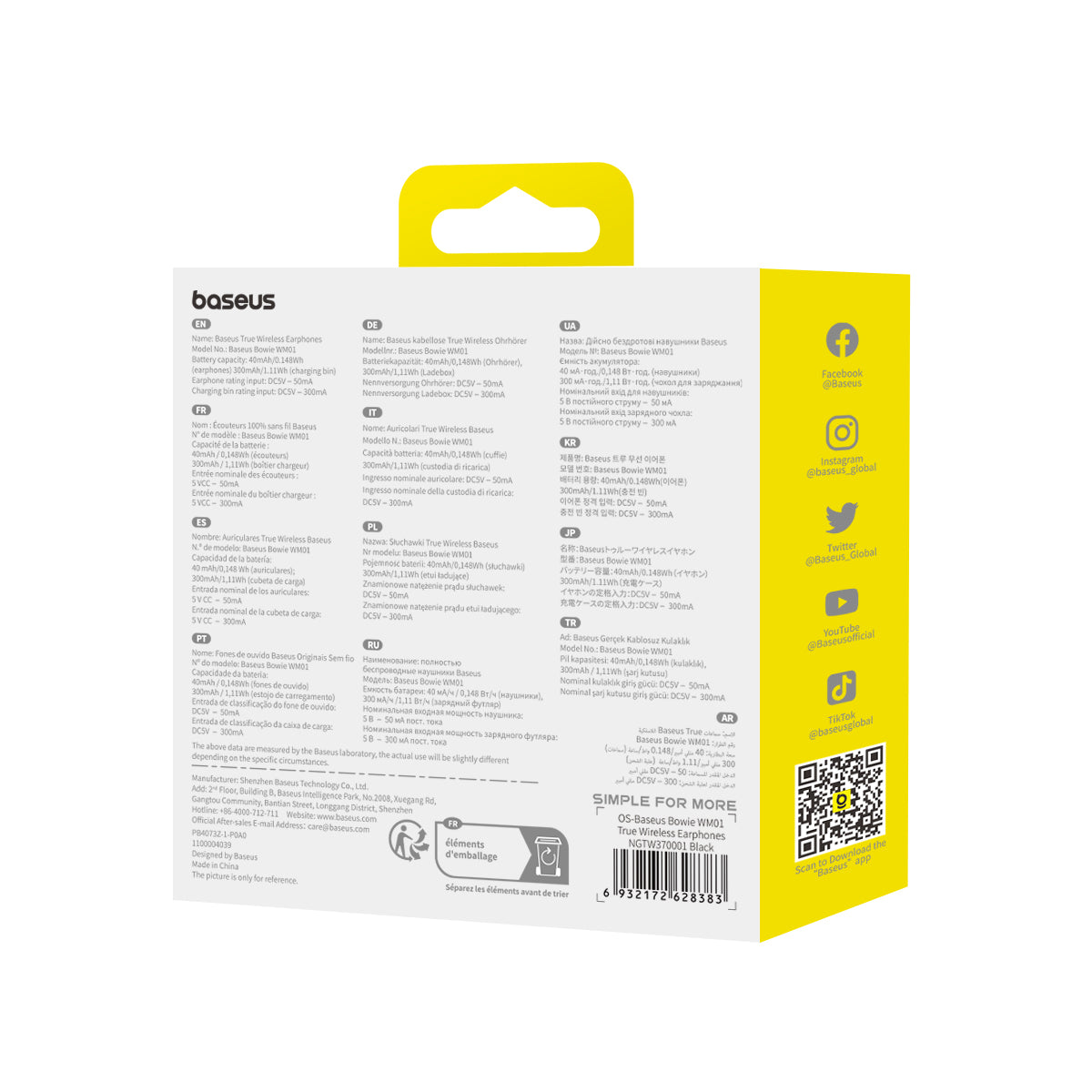 Bluetooth sluchátka Baseus Bowie WM01 černá