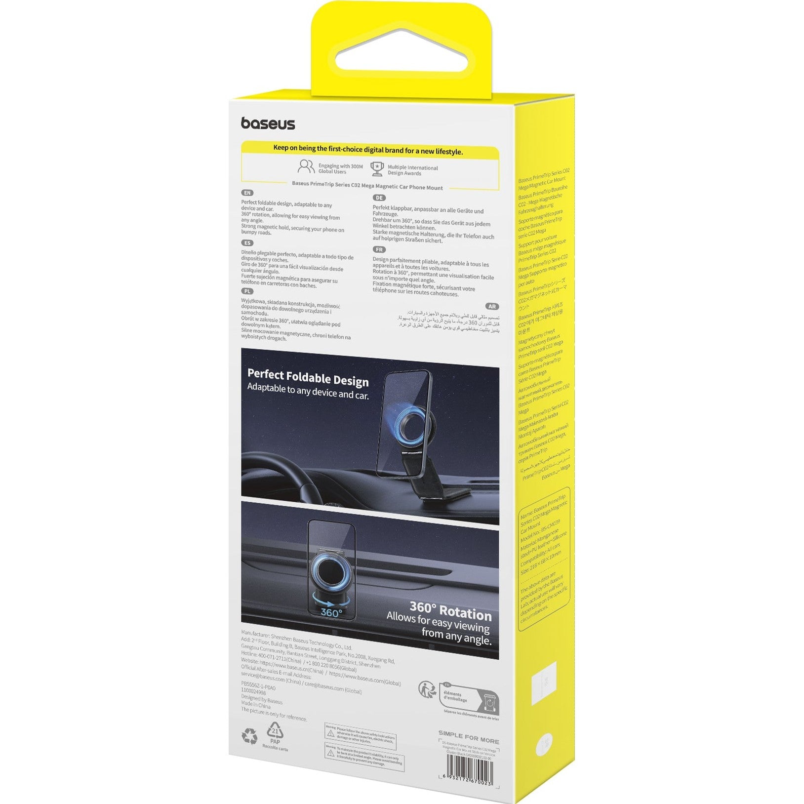 Držák do auta s magnetem Baseus PrimeTrip C02 Series s přísavkou černý