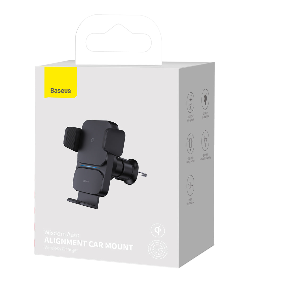 Držák do auta s bezdrátovým nabíjením Baseus Wisdom Auto Alignment do ventilační mřížky černý