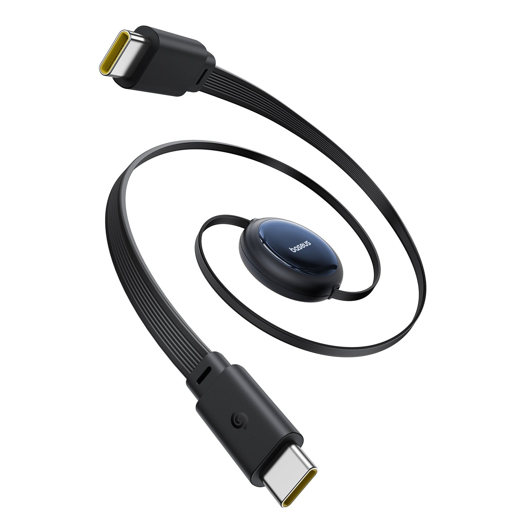 Navíjecí kabel Baseus Nomos USB-C/USB-C 1,5m 100W černý