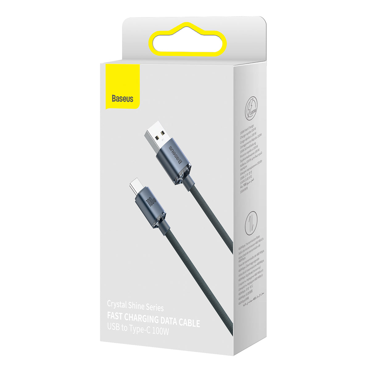 Kabel Baseus Crystal Shine USB/USB-C 2m 100W černý