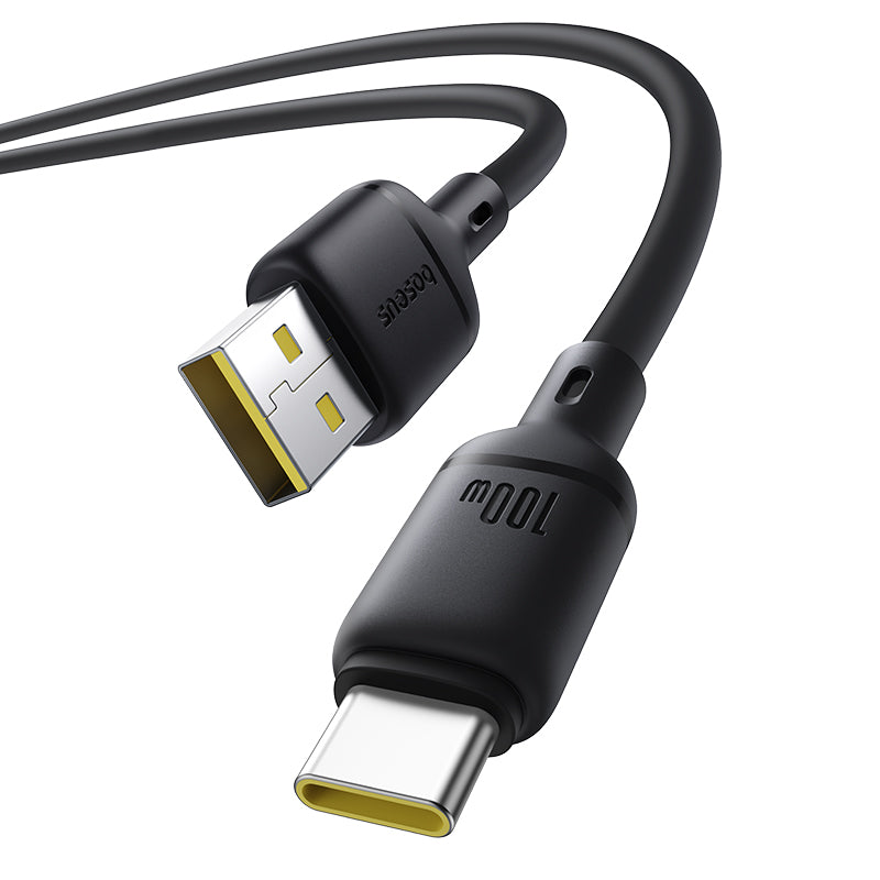 Kabel Baseus Silky USB/USB-C 1m 100W černý