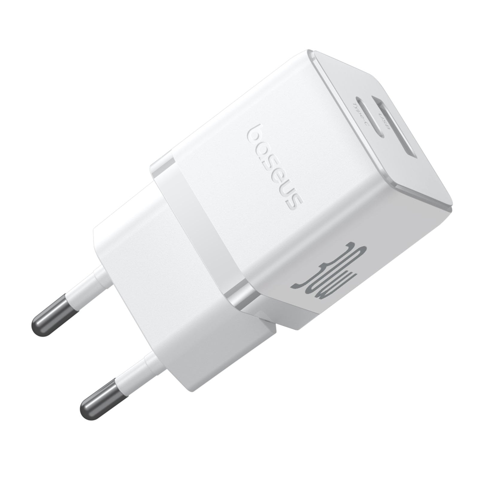 Nabíječka do sítě Baseus Palm 30W, 1xUSB, 1xUSB-C bílá
