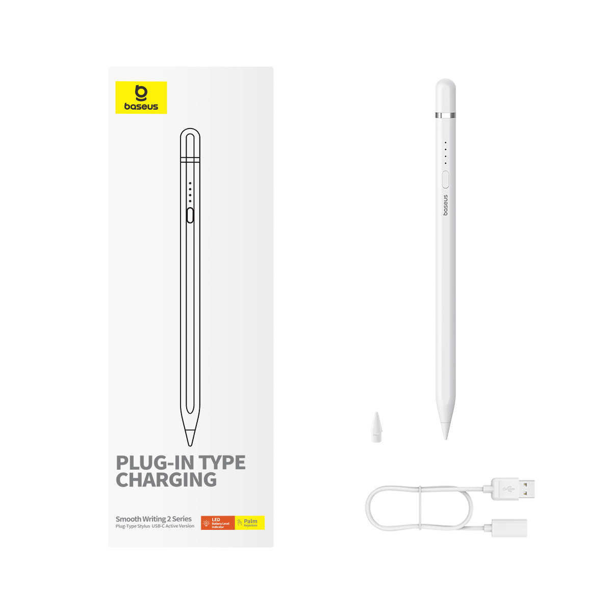 Stylus Baseus Smooth Writing 2 s kabelovým nabíjením USB-C bílý