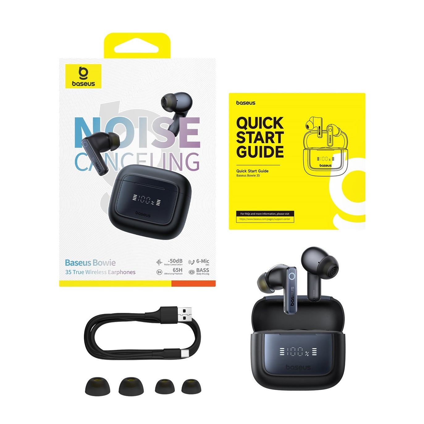 Bluetooth sluchátka Baseus Bowie 35 černá