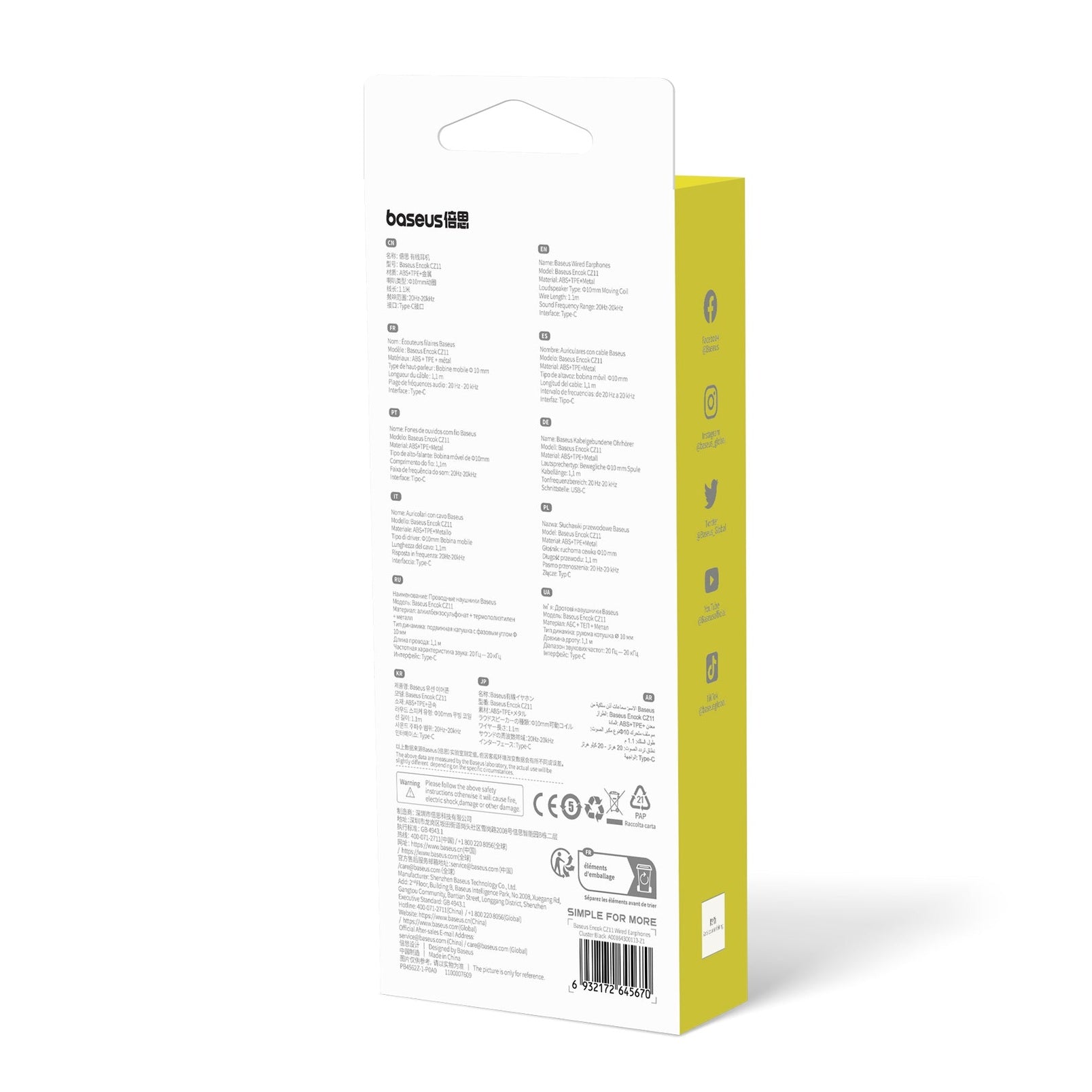 Sluchátka s mikrofonem Baseus Encok CZ11 USB-C černá