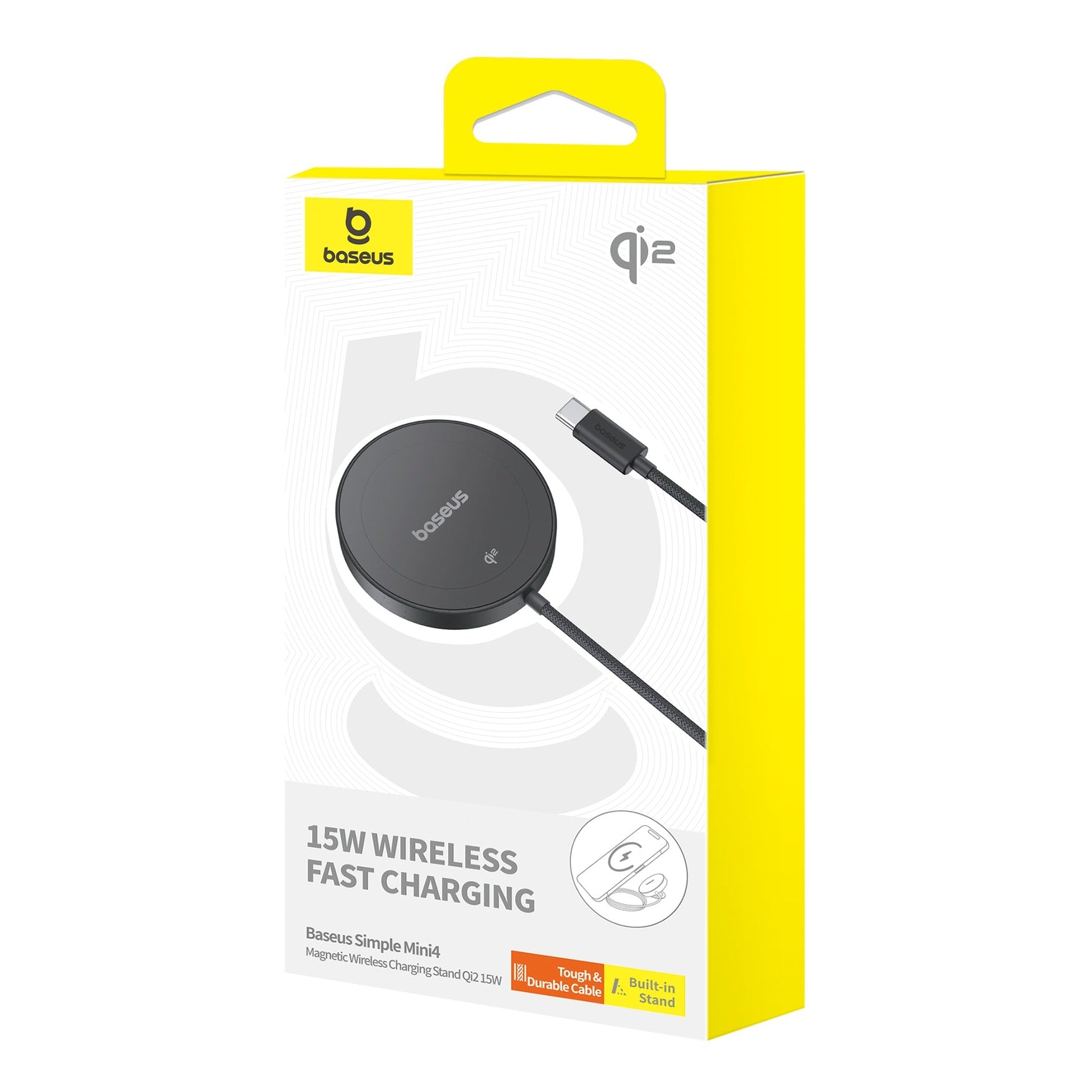 Bezdrátová nabíječka Baseus Simple Mini4 Qi2 15W kompatibilní s MagSafe černá