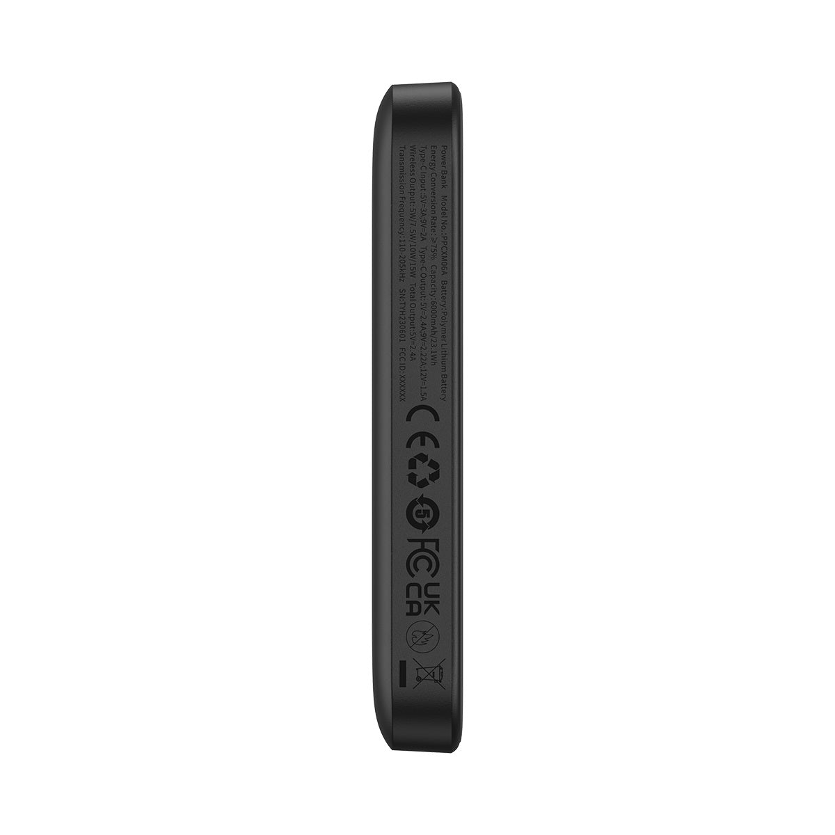 Bezdrátová powerbanka Baseus Magnetic Mini Air 6000mAh, 20W černá