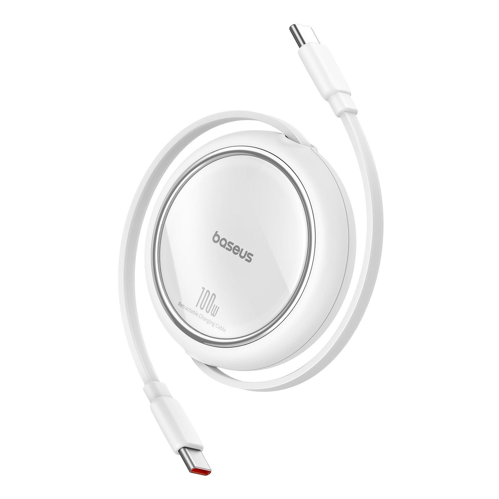 Navíjecí kabel Baseus Free2Draw USB-C/USB-C 1m 100W bílý