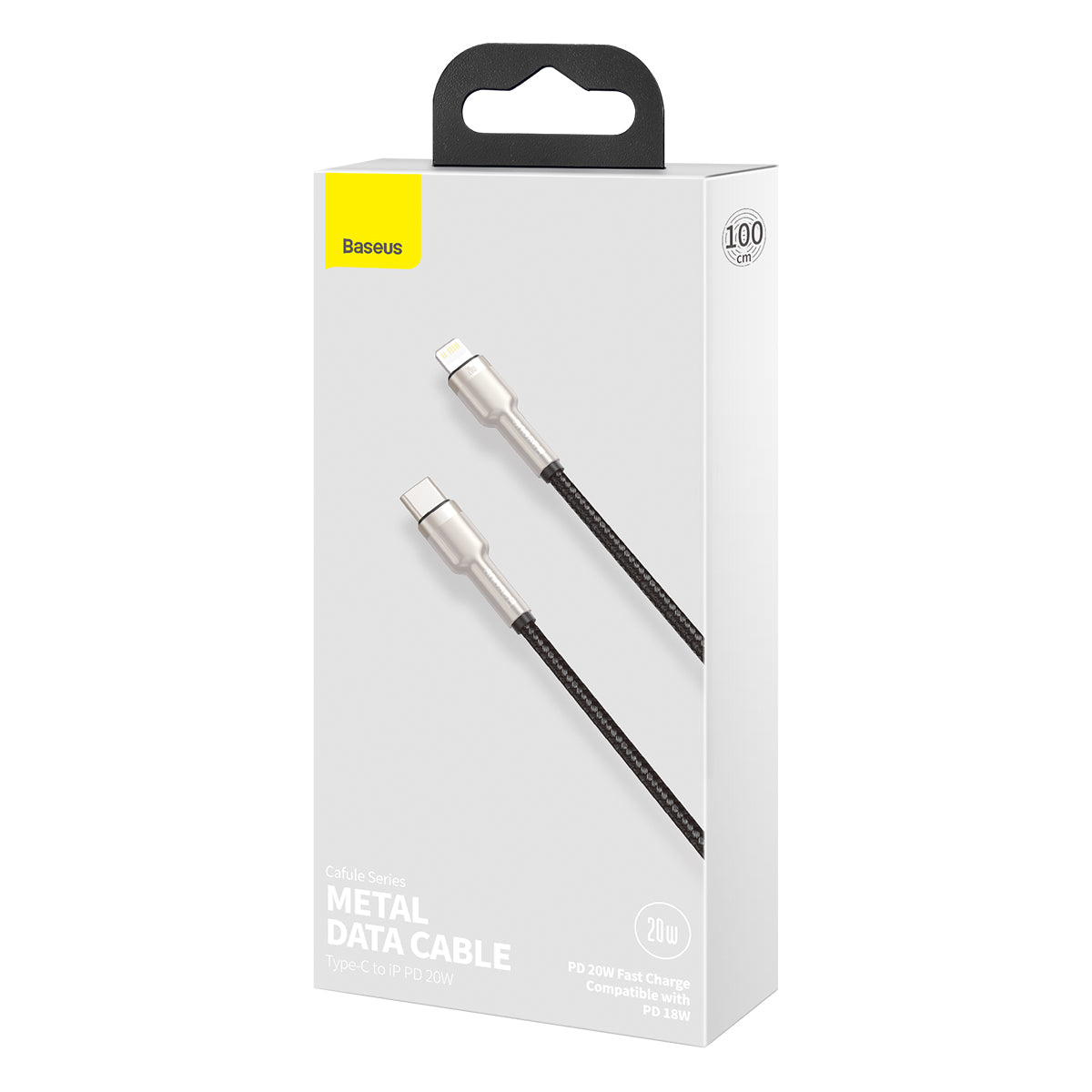 Kabel Baseus Cafule USB-C/Lightning 1m 20W černý