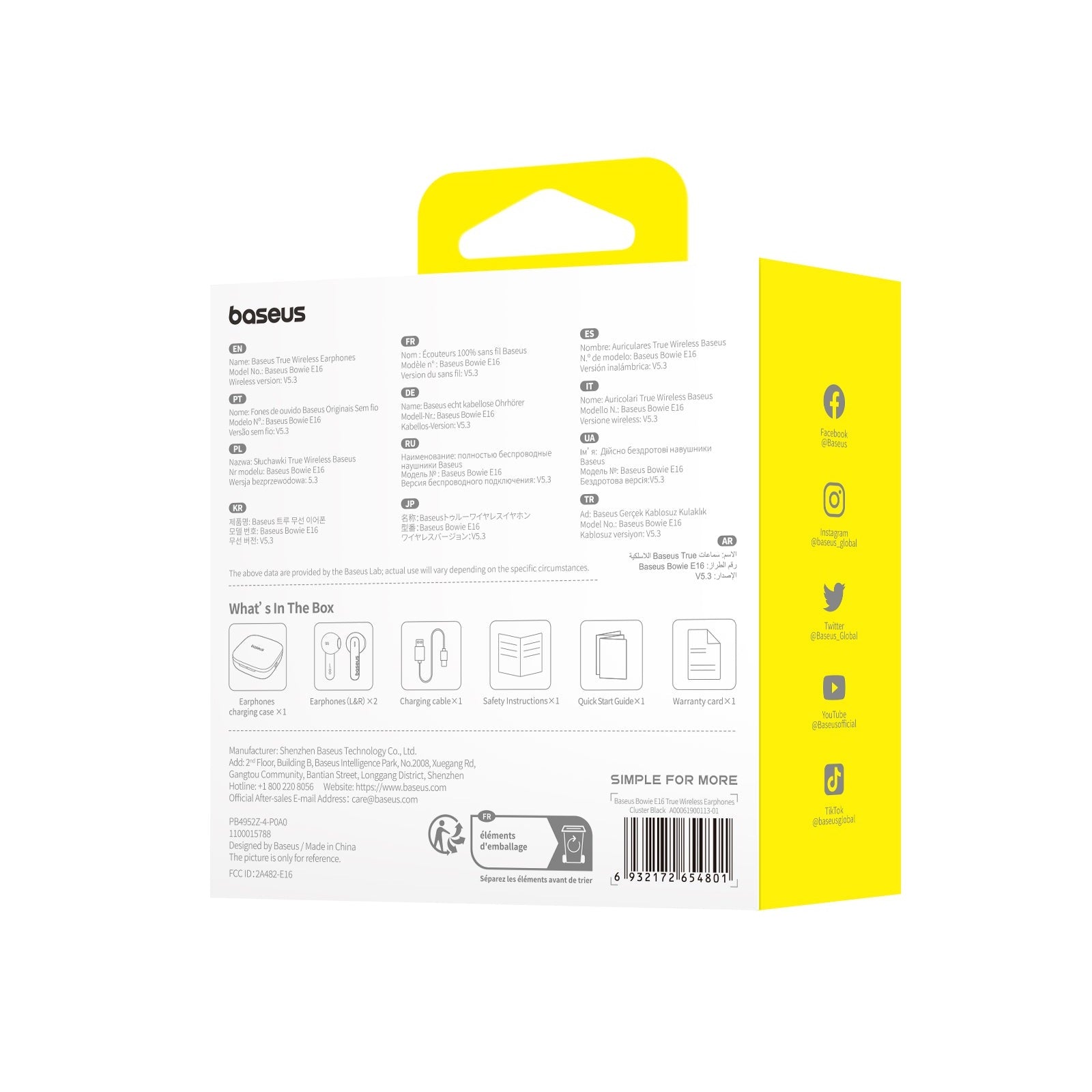 Bluetooth sluchátka Baseus Bowie E16 černá