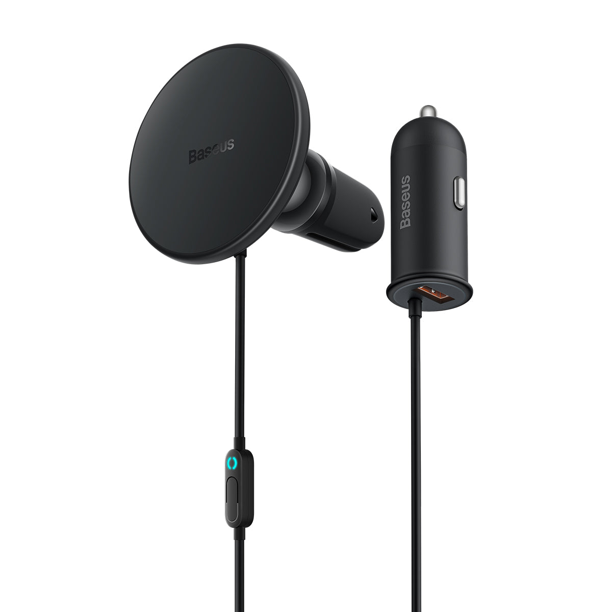 Držák do auta s magnetem Baseus do ventilační mřížky s nabíječkou USB-C 15W+25W černý