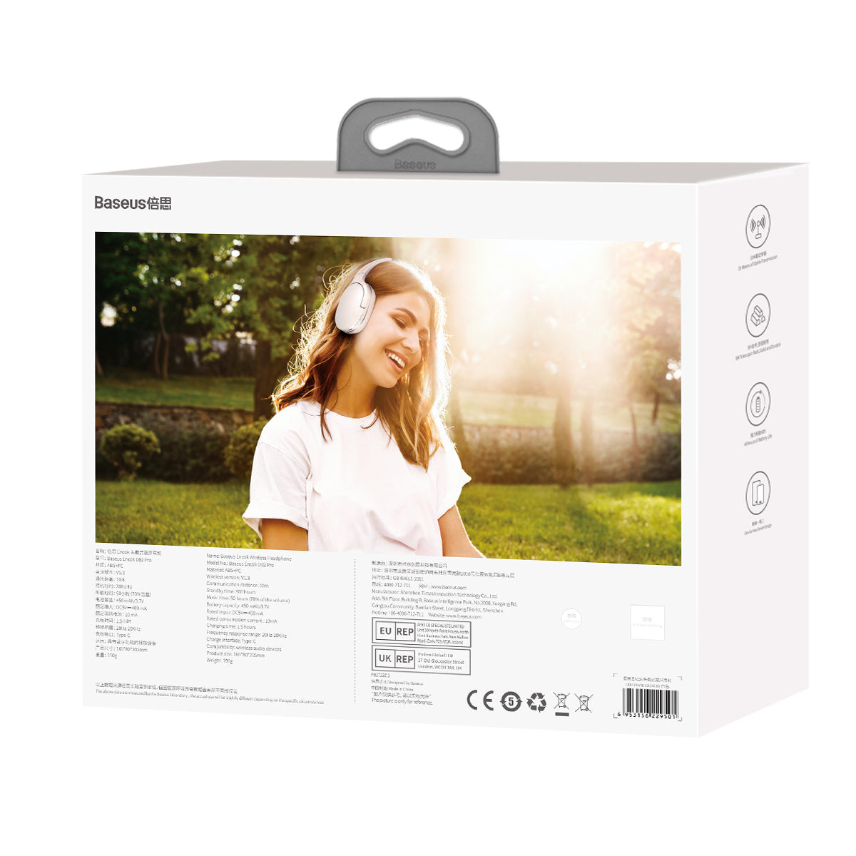 Bluetooth sluchátka Baseus Encok D02 Pro bílá