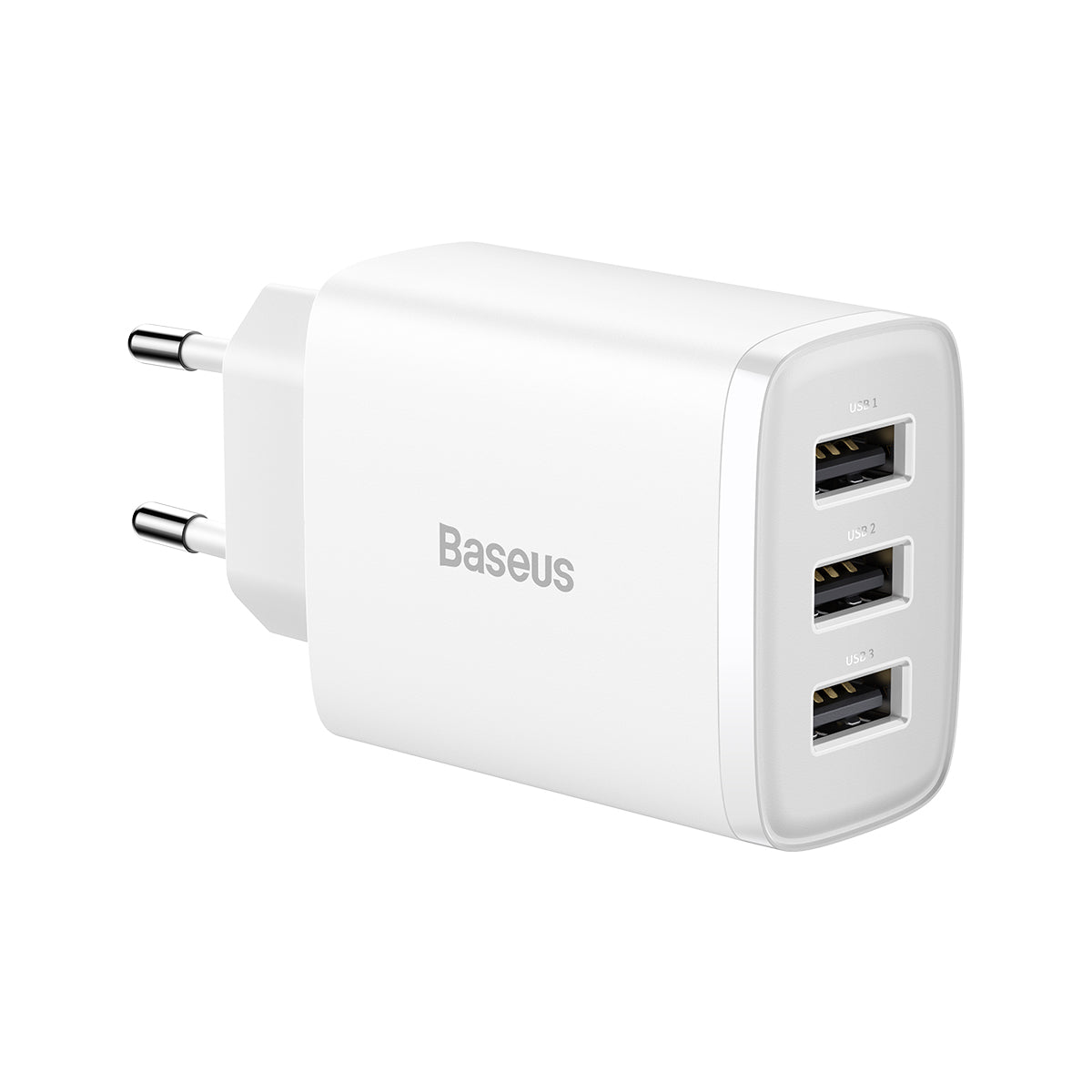 Nabíječka do sítě Baseus Compact 17W, 3xUSB bílá