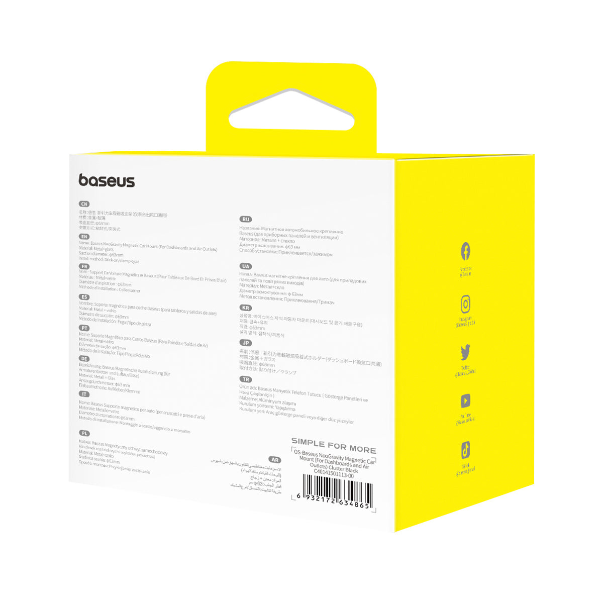 Držák do auta s magnetem Baseus NeoGravity do ventilační mřížky černý